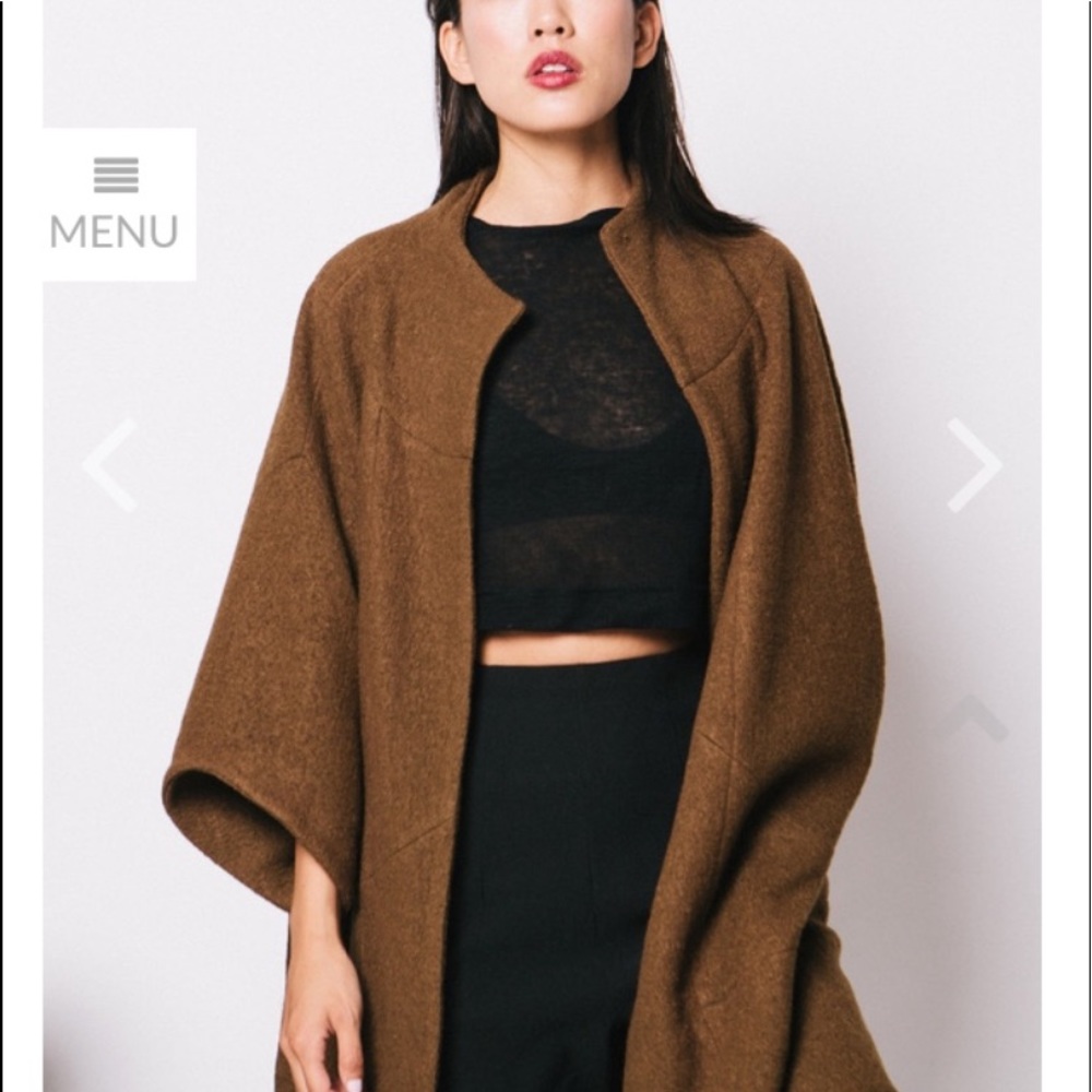 ISO Elizabeth Suzann cocoon coat in moss wool